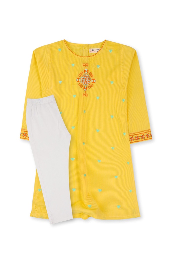 Yellow Emb Kurti