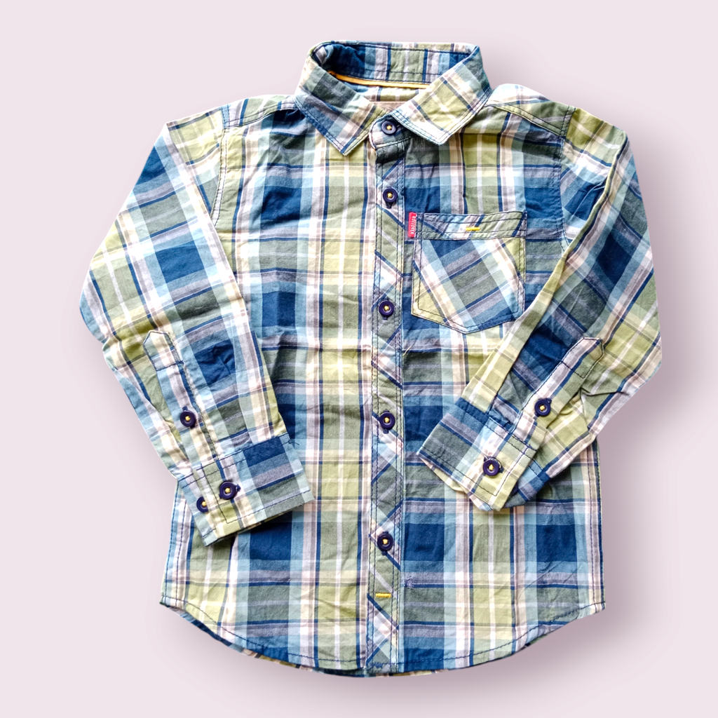 RollOver Blue Wht Casual Check Shirt