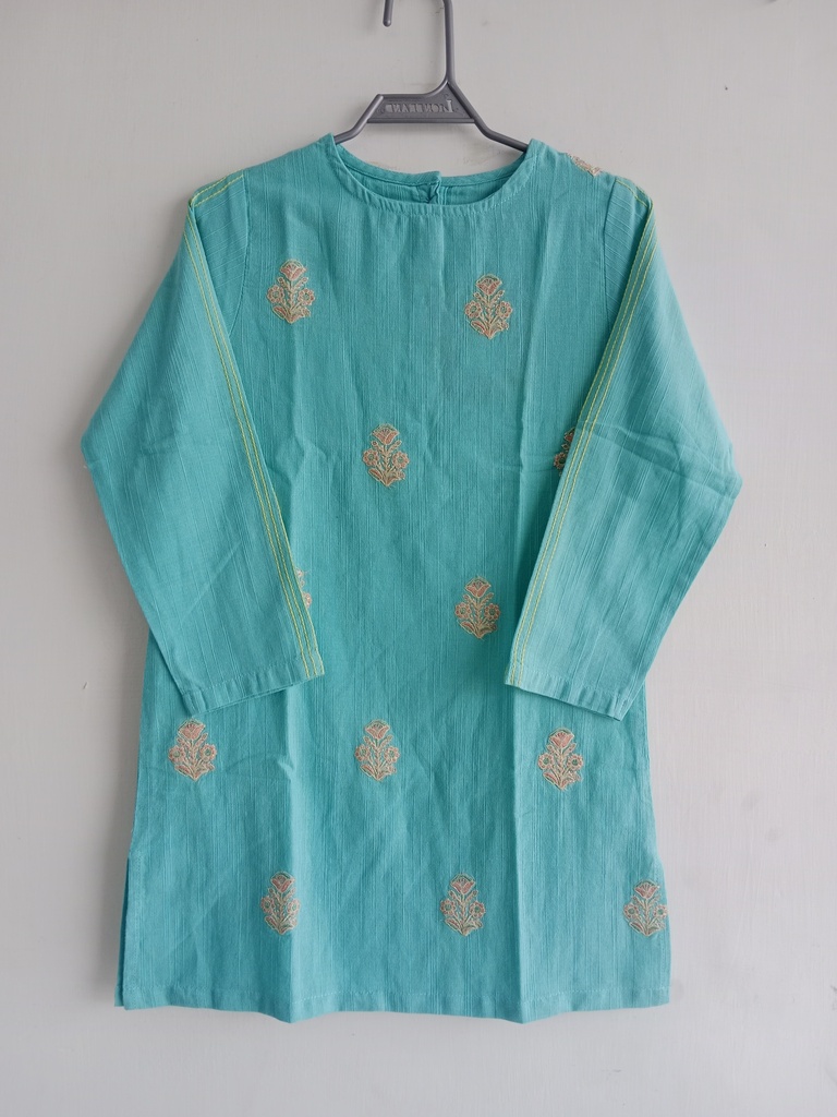 RollOver Mint EMB Khadar Kurti