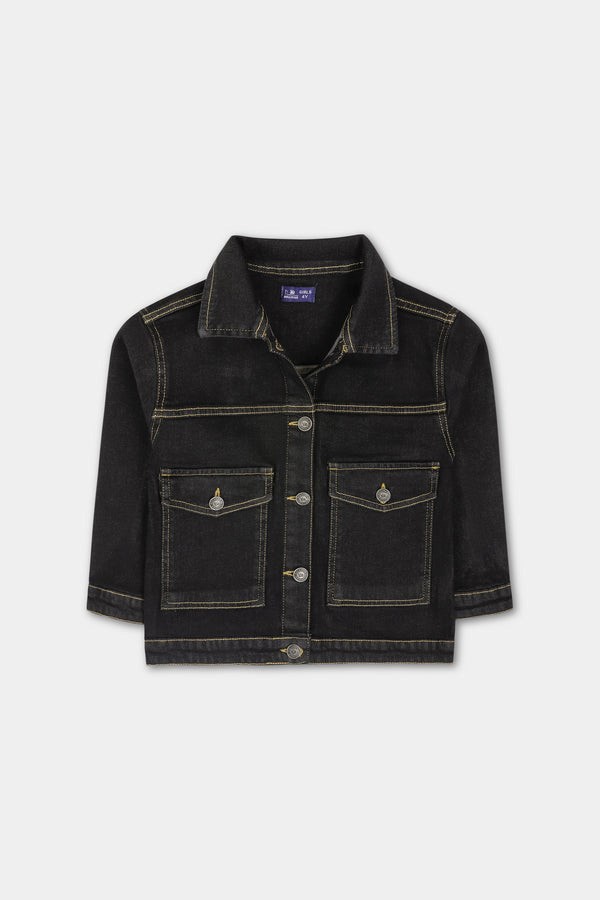 RollOver Denim Black Jacket