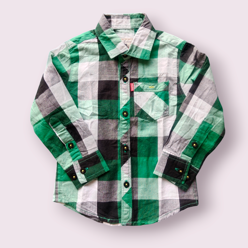 RollOver Grn wht Casual Check Shirt